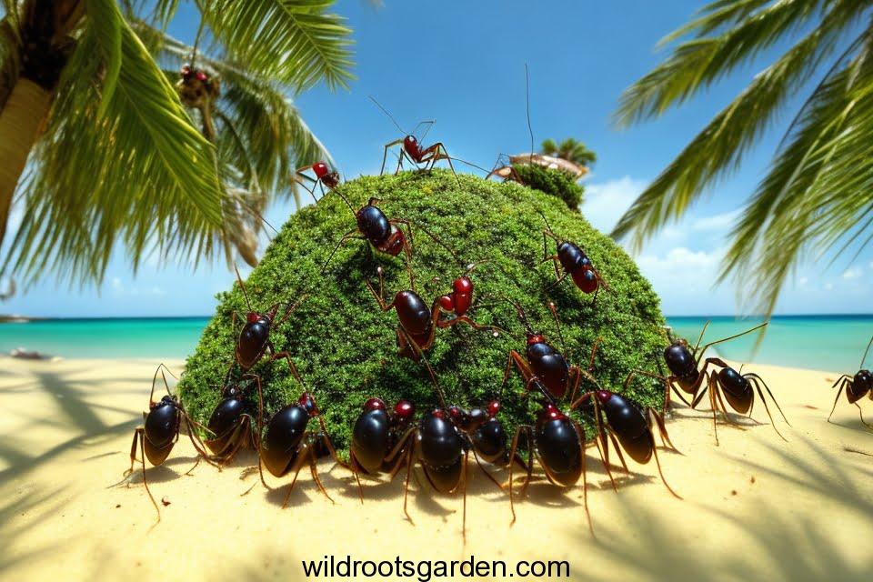 Ants in Palm Tree