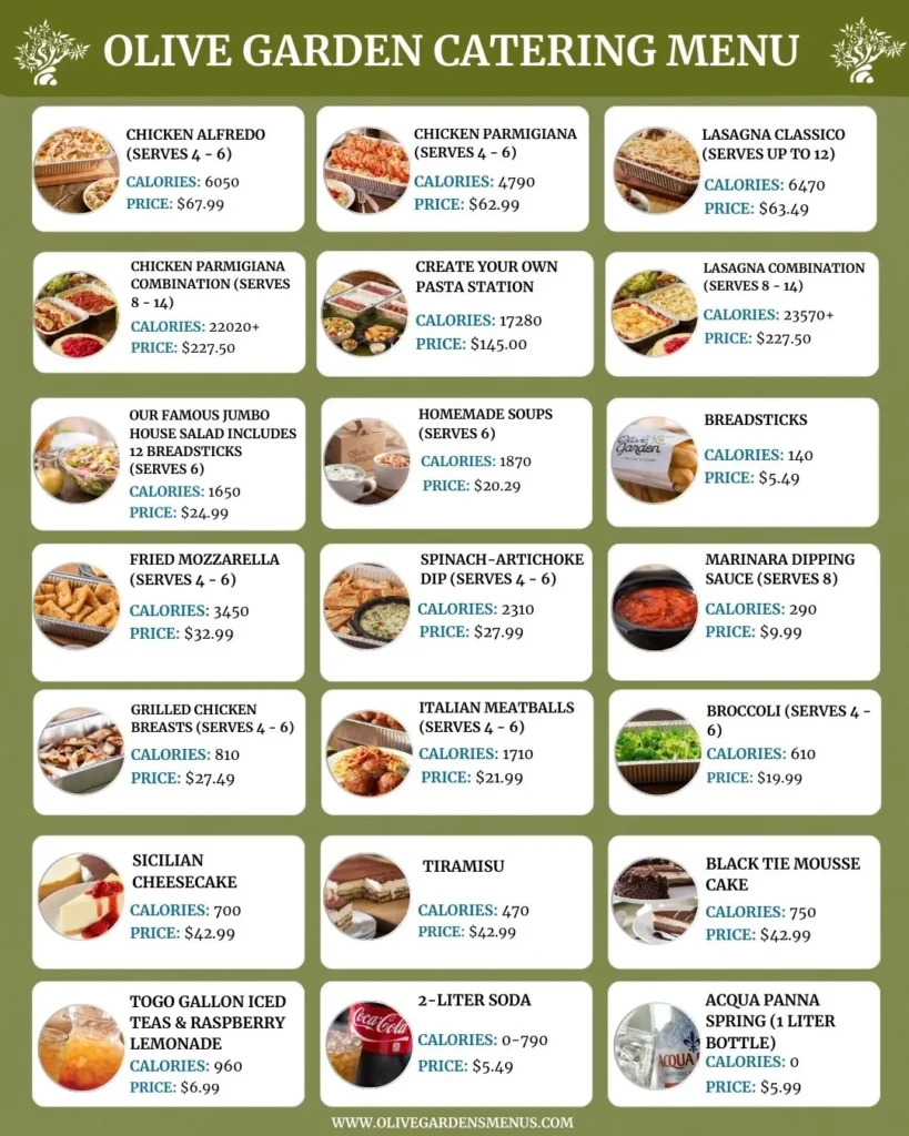 Olive Garden Catering Menu And Prices