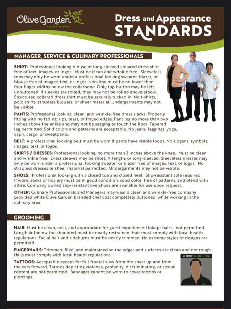 Olive Garden Employee Handbook