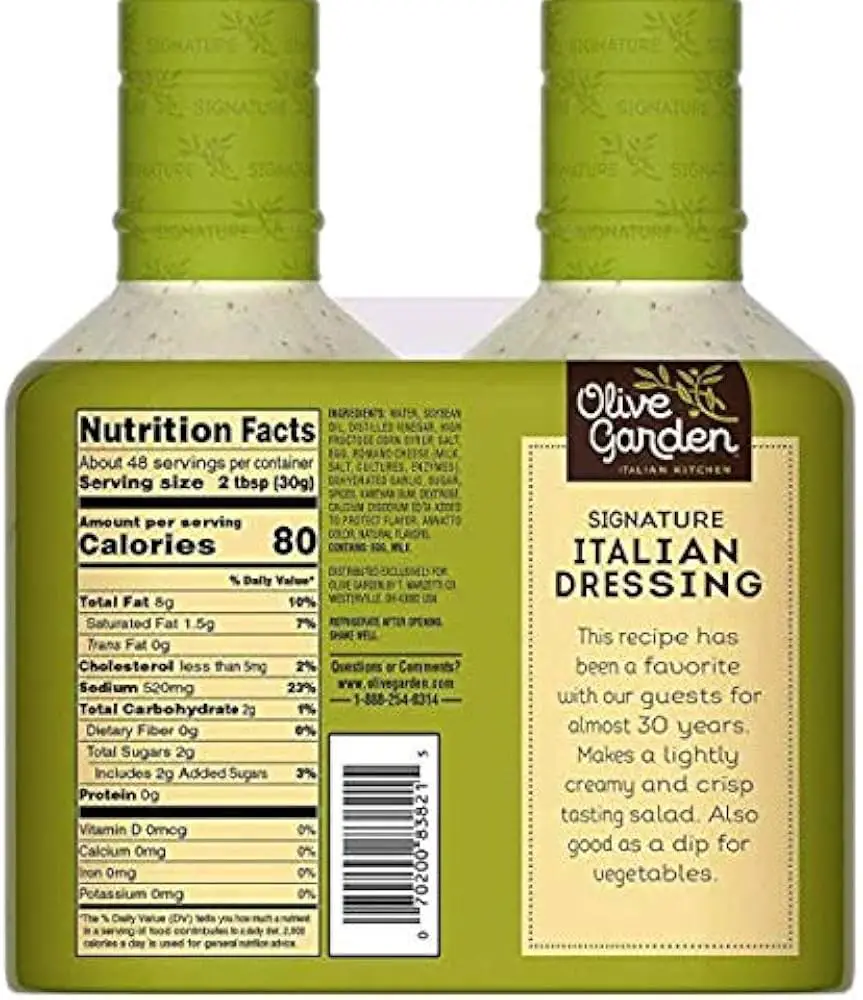 Olive Garden Salad Dressing Nutrition Facts