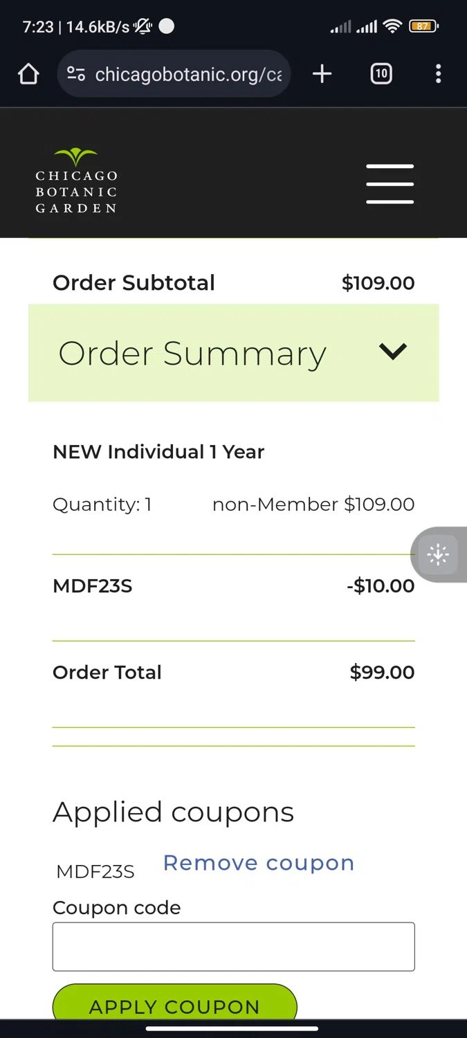 Botanical Gardens Discount Code