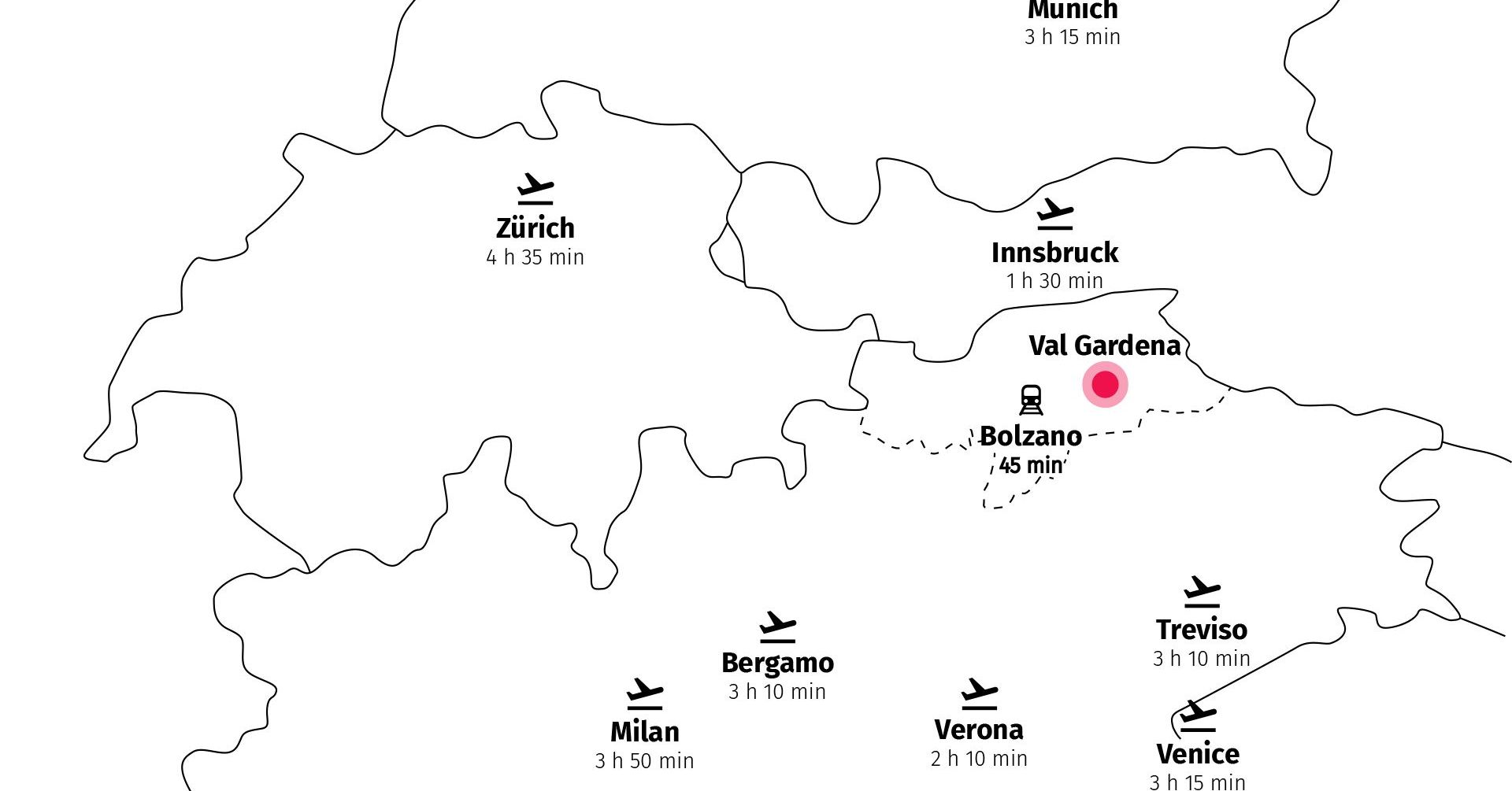 Closest Airport to Selva Gardena