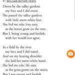 Down by the Salley Gardens Poem