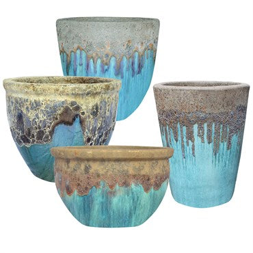 Blue Glaze Planter