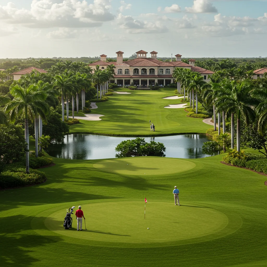 Generate a high-quality, relevant image prompt for an article about: Best Country Clubs in Palm Beac