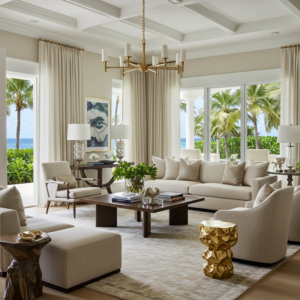 Generate a high-quality, relevant image prompt for an article about: Best Interior Designers in Palm