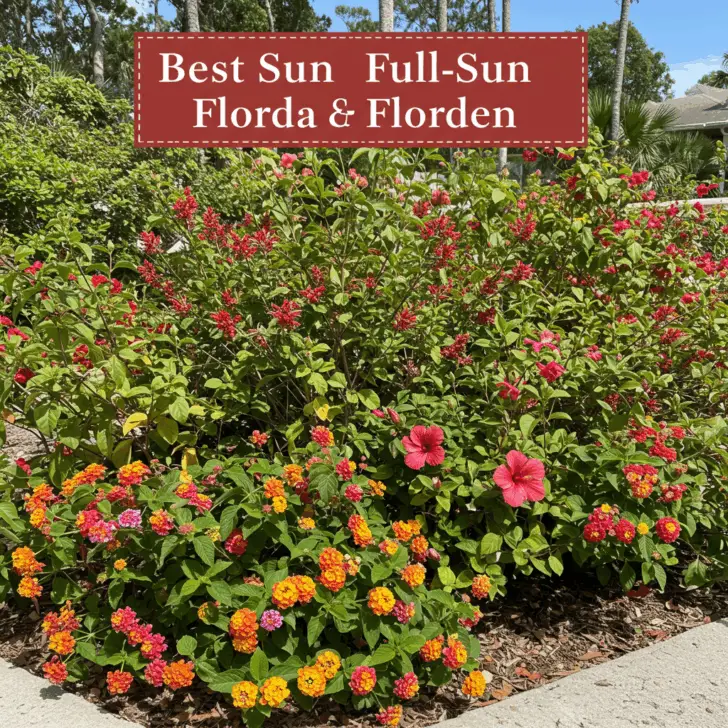 Generate a high-quality, relevant image prompt for an article about: Best Full Sun Plants for Florid