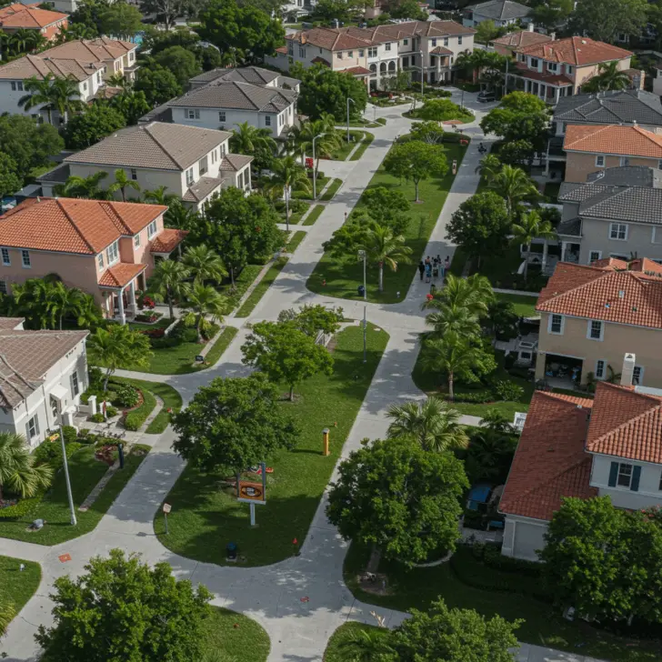 Generate a high-quality, relevant image prompt for an article about: Safest Neighborhoods in Palm Be