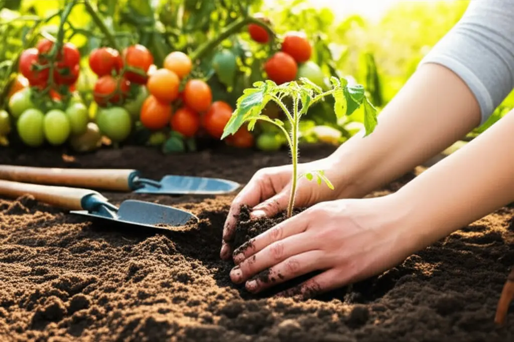 Generate a high-quality, relevant image prompt for an article about: Tomato Planting Guide: Late Pla