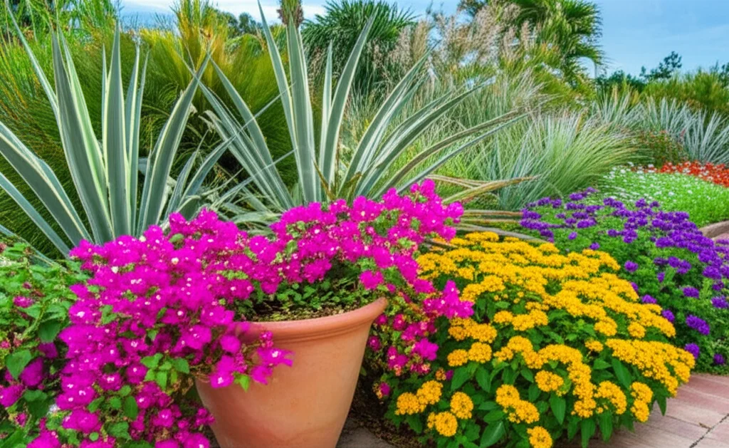 Generate a high-quality, relevant image prompt for an article about: Best Florida Sun Plants: Stunni