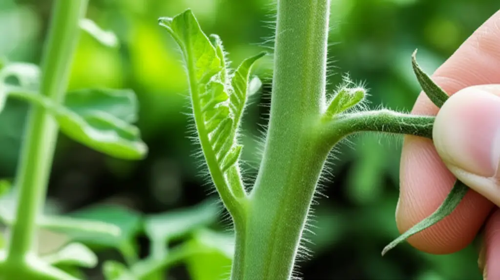 Generate a high-quality, relevant image prompt for an article about: Pinch Tomato Plants: Effortless