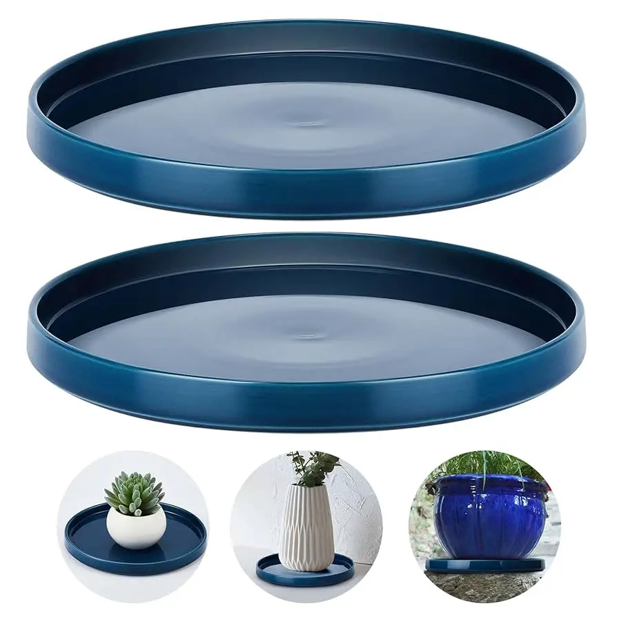 Outdoor Navy Blue 10 Inch Glazed Ceramic Pots for Plants
