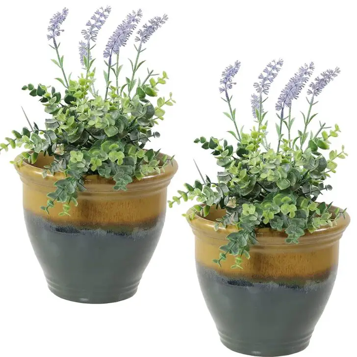 Sunnydaze Round Ceramic Planter
