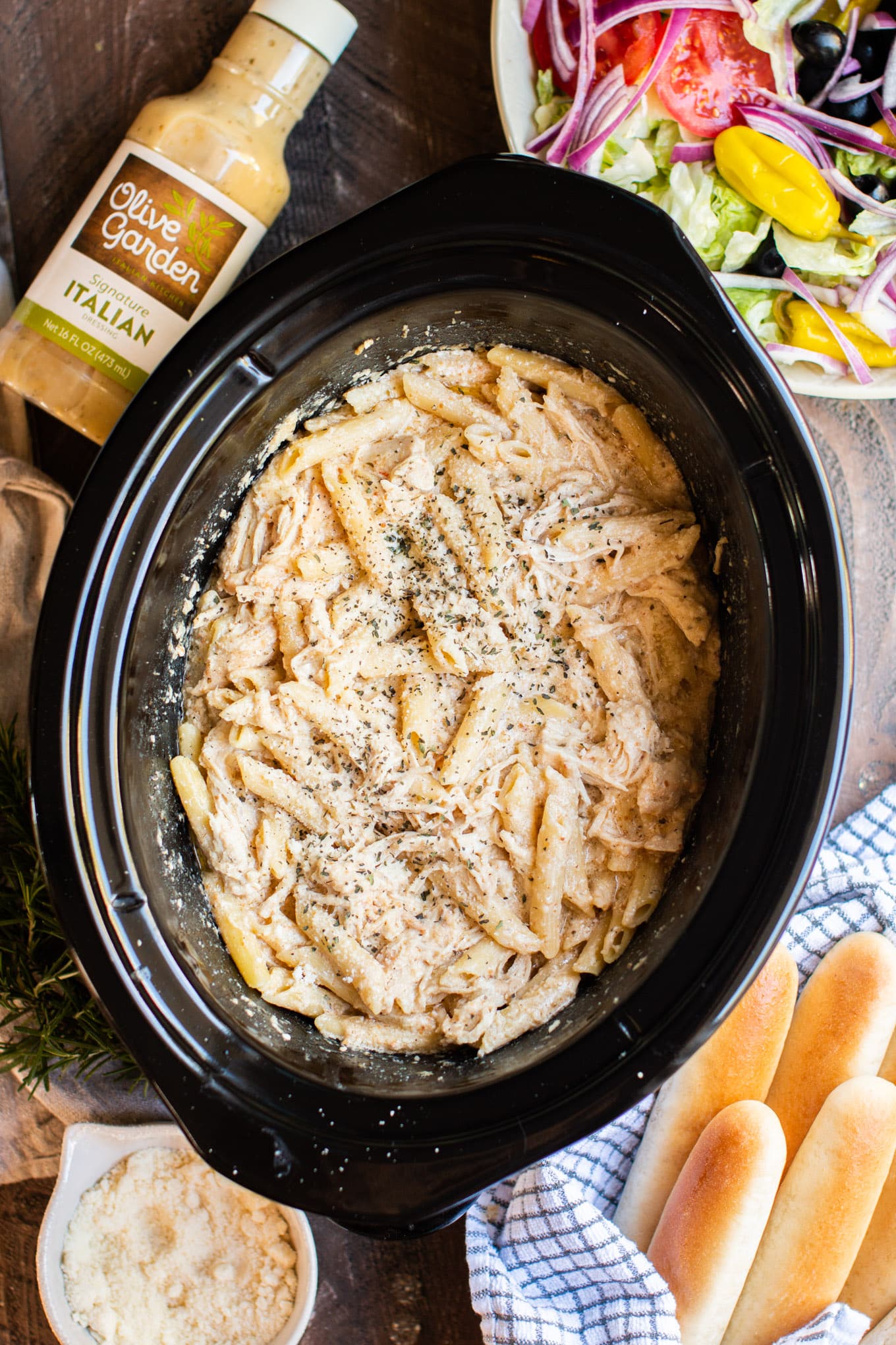 chicken olive garden italian dressing crockpot easy delicious recipe