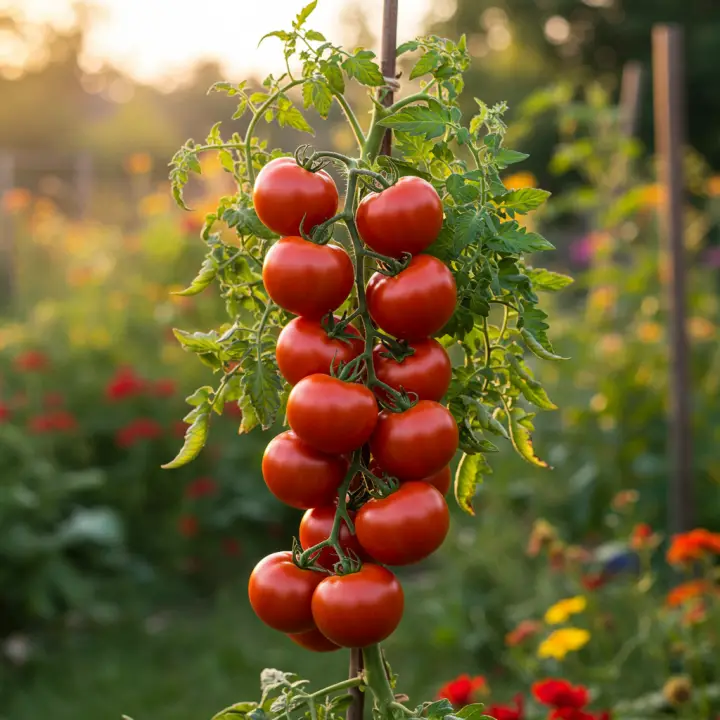 Generate a high-quality, relevant image prompt for an article about: 100 Pounds Tomatoes One Plant:
