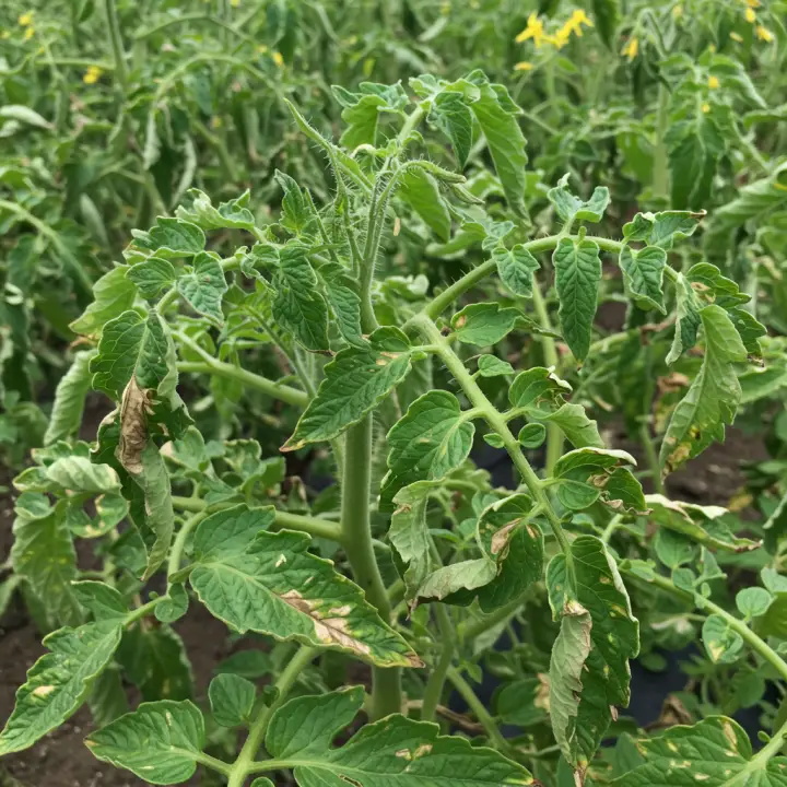 Generate a high-quality, relevant image prompt for an article about: 2,4-D Drift on Tomatoes: The Wo