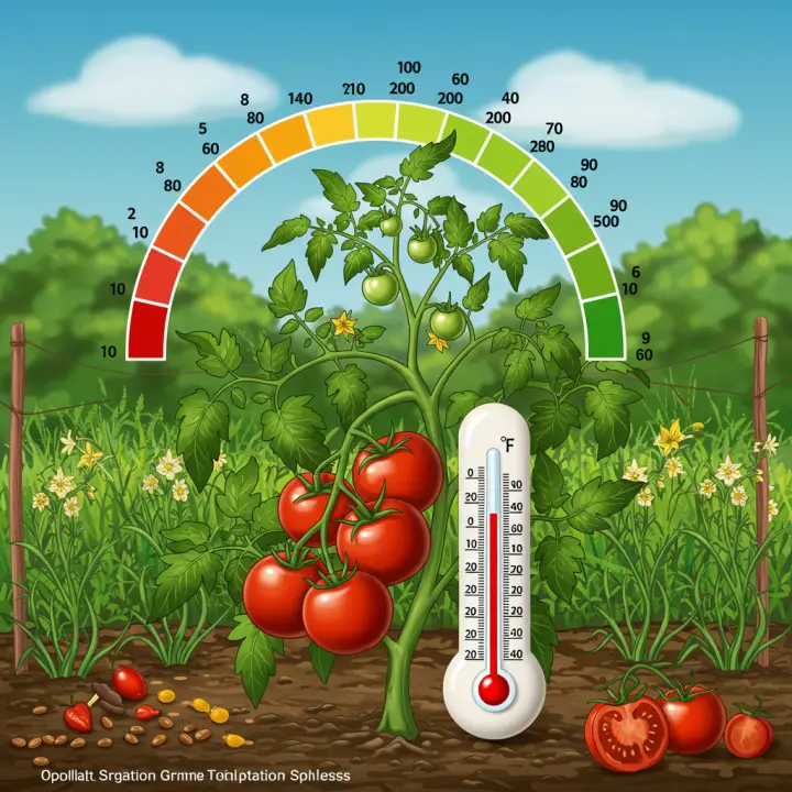 Generate a high-quality, relevant image prompt for an article about: Tomato Plant Temperature: Ultim