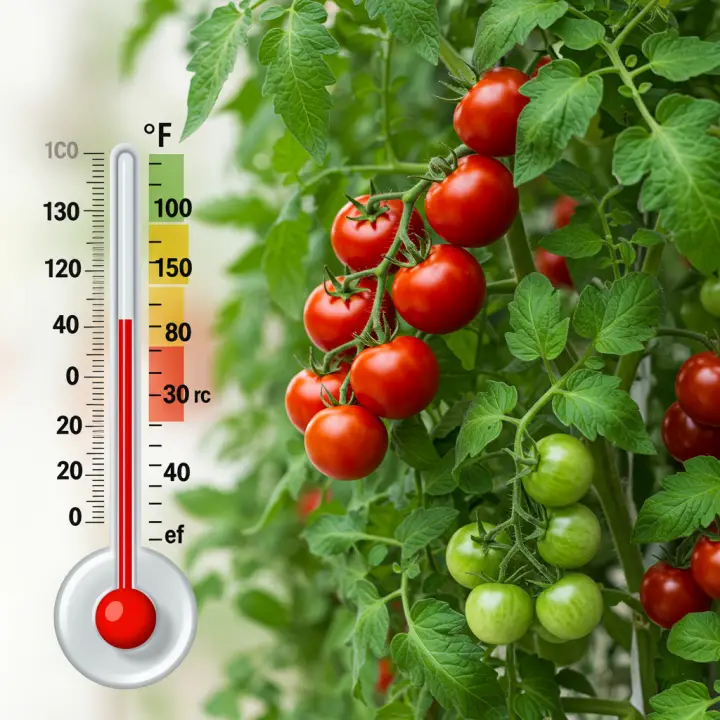 Generate a high-quality, relevant image prompt for an article about: Tomato Plant Temperature: The S
