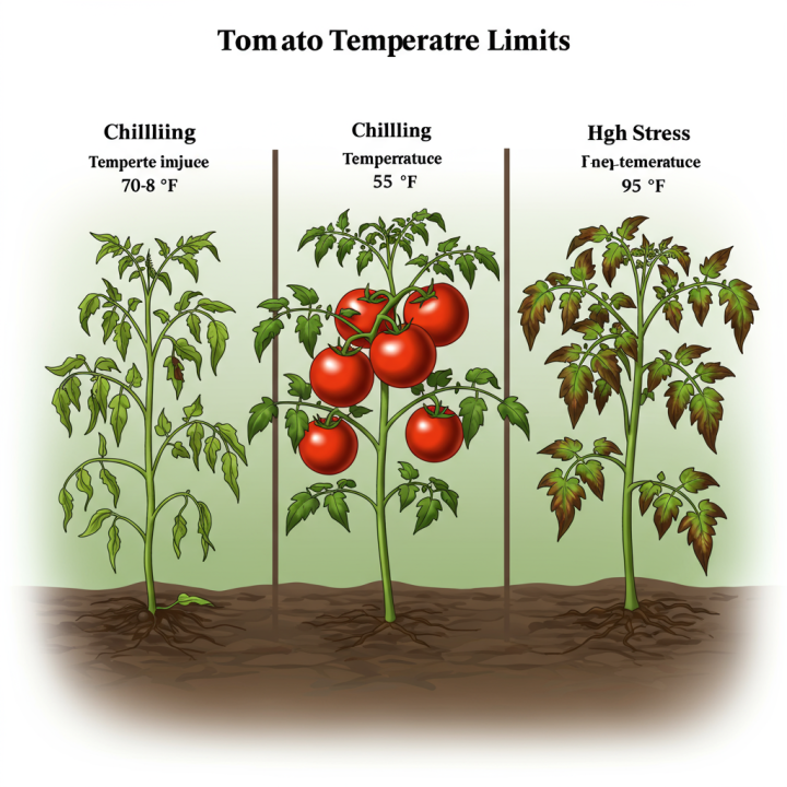 Generate a high-quality, relevant image prompt for an article about: Tomato Plant Temperature: Criti