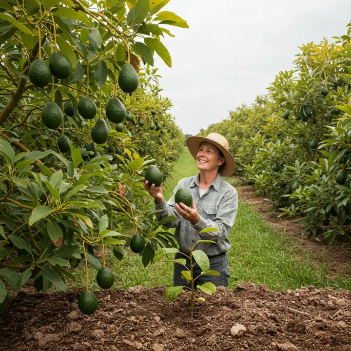 Generate a high-quality, relevant image prompt for an article about: Plant Avocado: Best Florida Tim