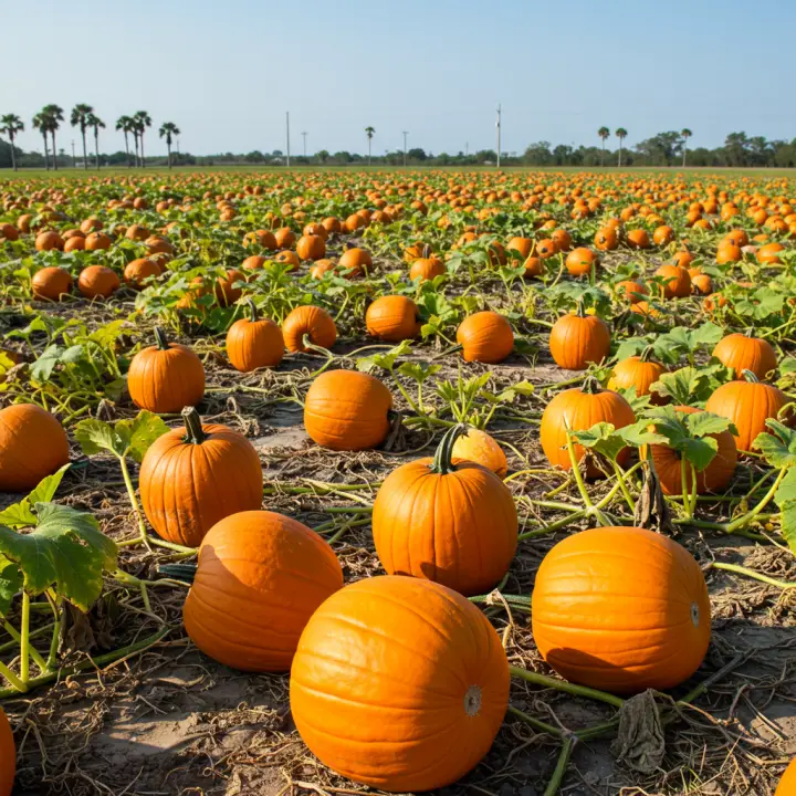Generate a high-quality, relevant image prompt for an article about: Planting Pumpkins in Florida: B