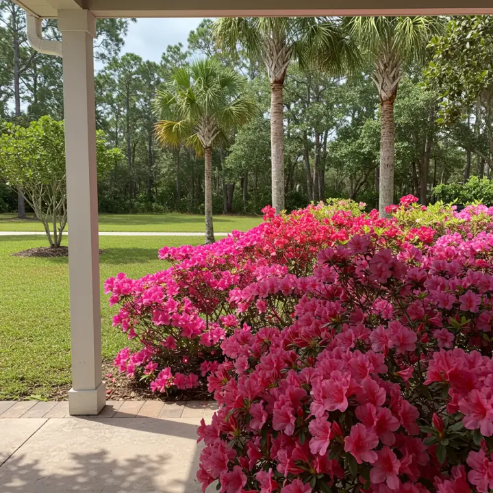 Generate a high-quality, relevant image prompt for an article about: Planting Azaleas in Florida: Be