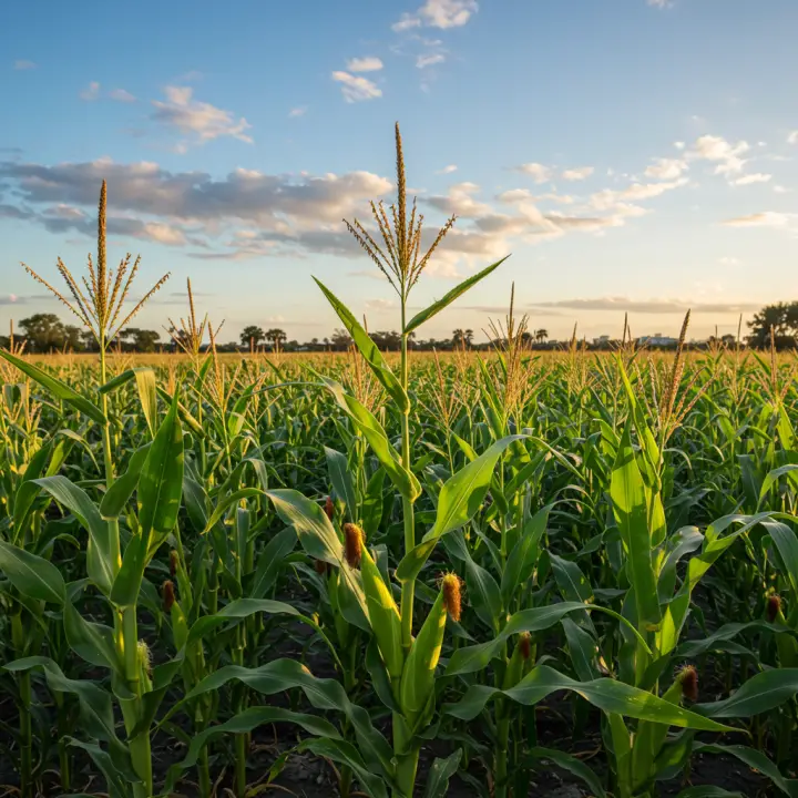 Generate a high-quality, relevant image prompt for an article about: Florida Corn Planting: Best Tim