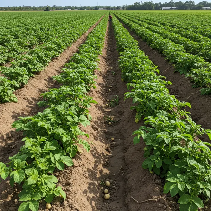 Generate a high-quality, relevant image prompt for an article about: Florida Potatoes: Best Planting