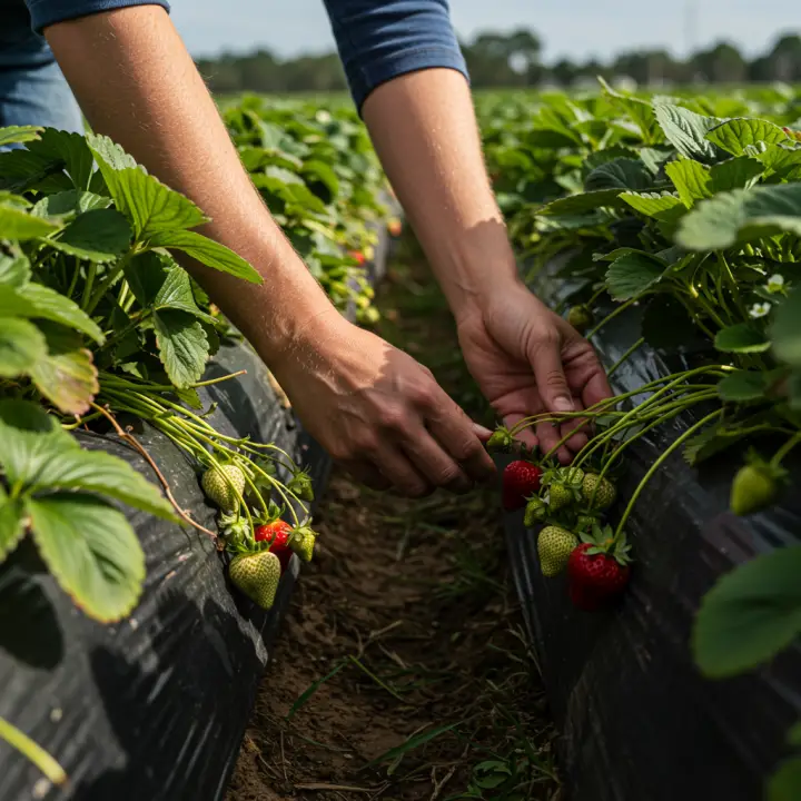 Generate a high-quality, relevant image prompt for an article about: Florida Strawberry Planting: Be