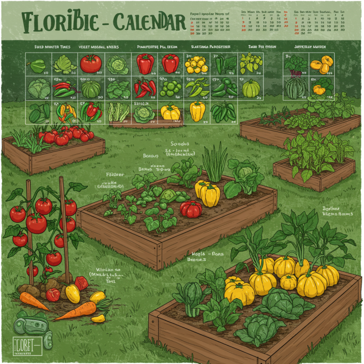 Generate a high-quality, relevant image prompt for an article about: Florida Vegetable Planting Guid