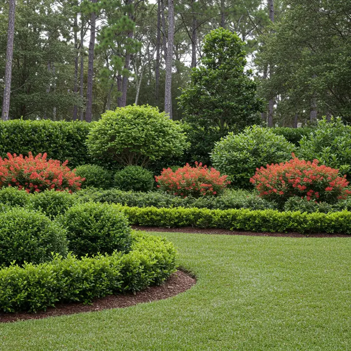 Generate a high-quality, relevant image prompt for an article about: Best Florida Hedge Plants: Stun