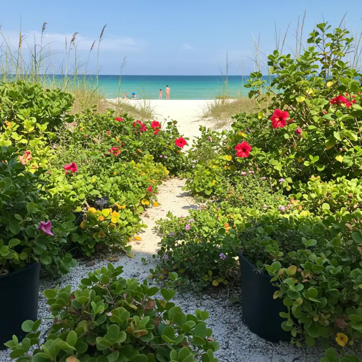 Generate a high-quality, relevant image prompt for an article about: Best Beachfront Plants Anna Mar