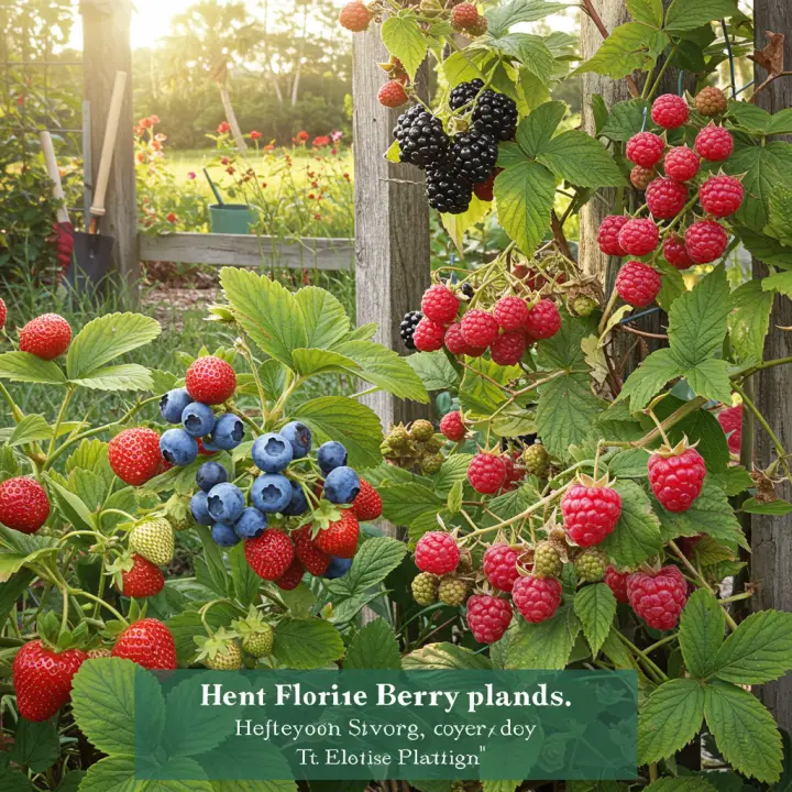 Generate a high-quality, relevant image prompt for an article about: Best Berry Plants to Grow in Fl