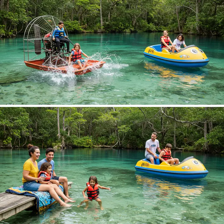 Generate a high-quality, relevant image prompt for an article about: Florida Family Vacations: Amazi