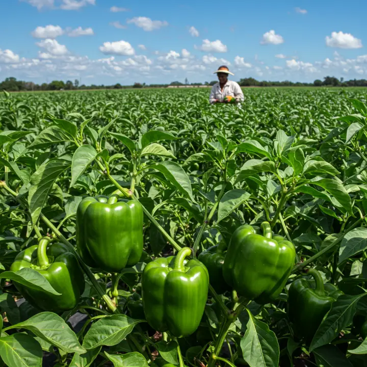 Generate a high-quality, relevant image prompt for an article about: Green Peppers Florida: Best Tim
