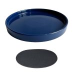 outdoor navy blue 10 inch glazed ceramic pots elevate your garden