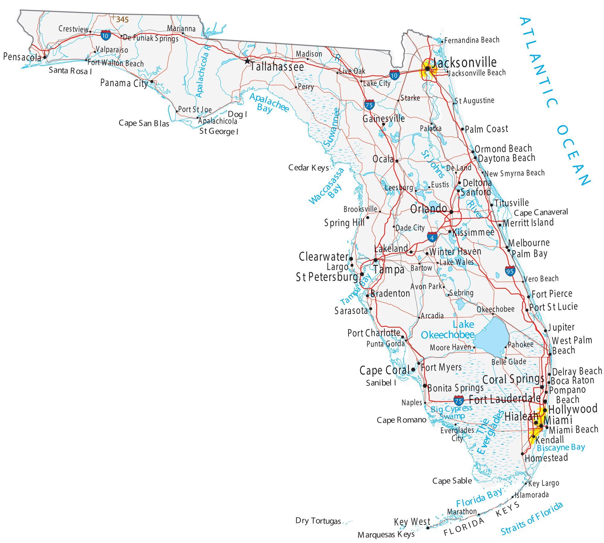 show me the map of the state of florida