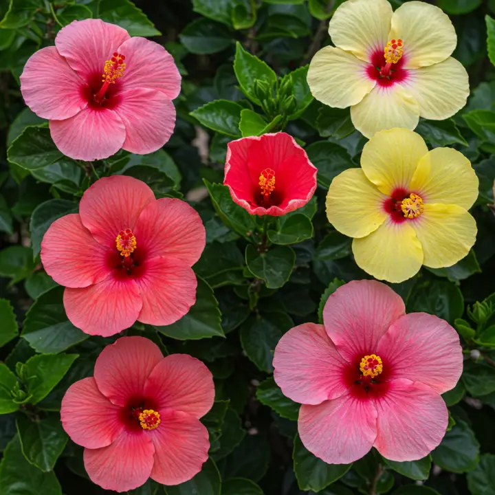 Generate a high-quality, relevant image prompt for an article about: Hibiscus: Best Vibrant Varietie