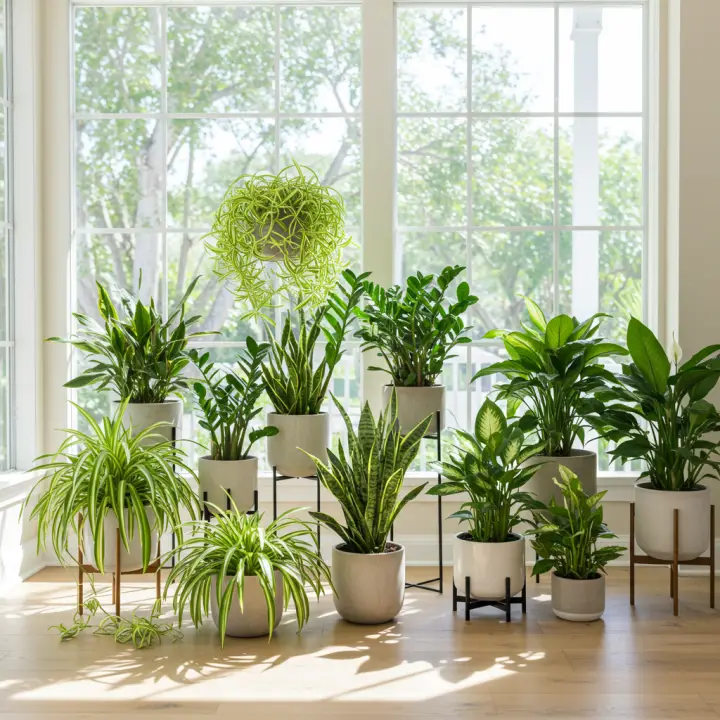 Generate a high-quality, relevant image prompt for an article about: Indoor Plants: Ultimate Air Pur
