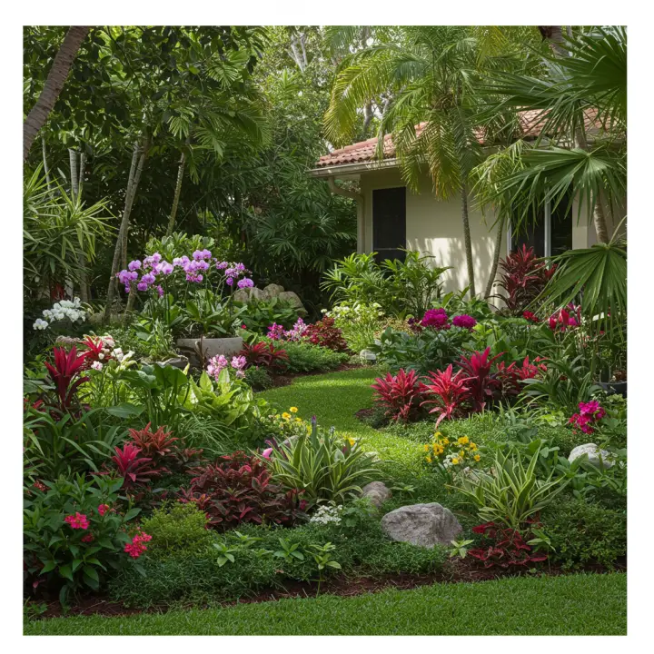 Generate a high-quality, relevant image prompt for an article about: Best South Florida Landscape Pl