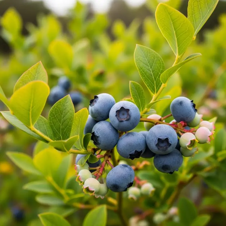 Generate a high-quality, relevant image prompt for an article about: Growing Blueberries in Florida: