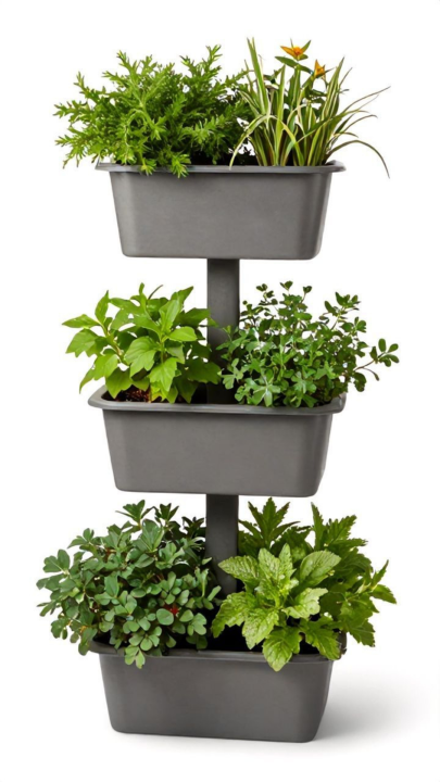 Stackable Planters Create Mini Green Towers