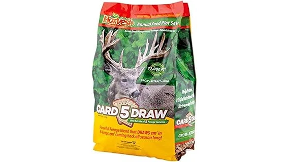 The image shows a food plot seed mix spread on the ground, ready for planting in North Florida.
