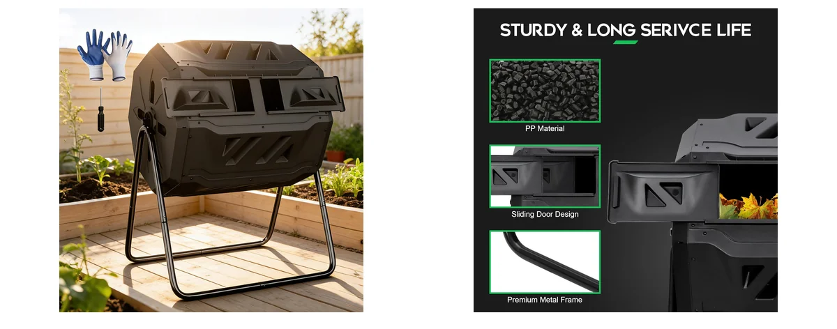 F2C Compost Bin Outdoor 43 Gallon Garden