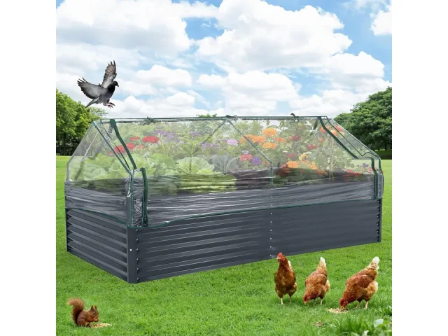 Garvee Galvanized Raised Garden Bed Large Rectangular Kit