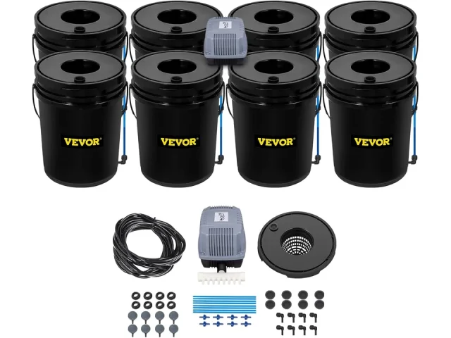 VEVOR DWC Hydroponic System, 5 Gallon 8 Buckets – Complete