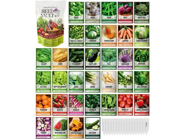 Gardeners Basics Survival Vegetable Seeds Garden Kit Over