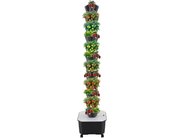 Hydroponic Grow Tower 12 Tiers 60 Holes, 6.6Gal – In-Depth
