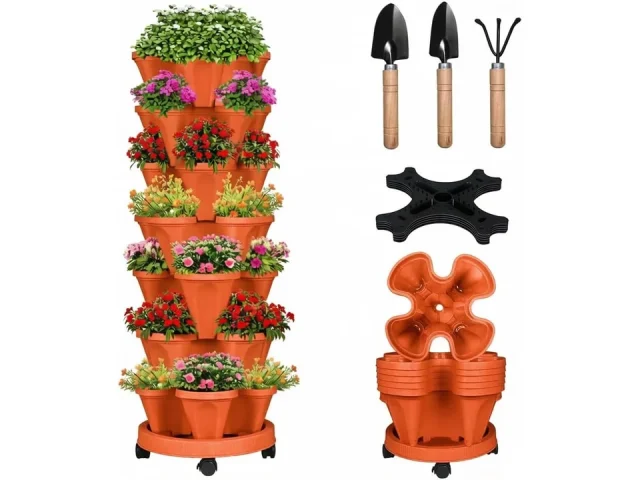 Vertical Strawberry Planter 7 Tier Stackable Tower Herb