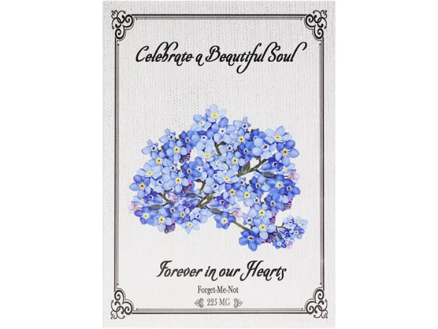 Set of 50 Forget-Me-Not Memorial Seed Packets – In-Depth